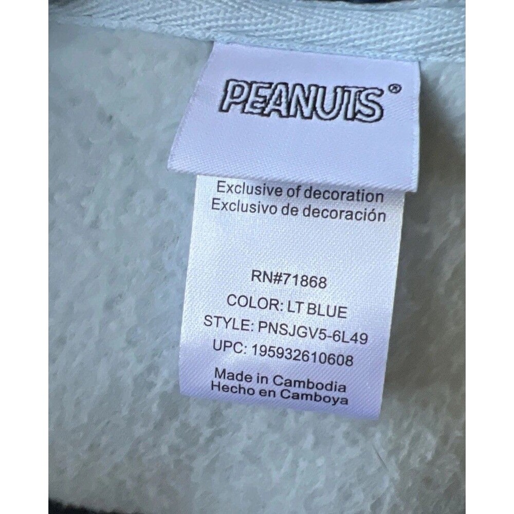 Peanuts Snoopy Women Light Blue Winter Sherpa Zip Fleece Pullover XXL NWT - Picture 11 of 16
